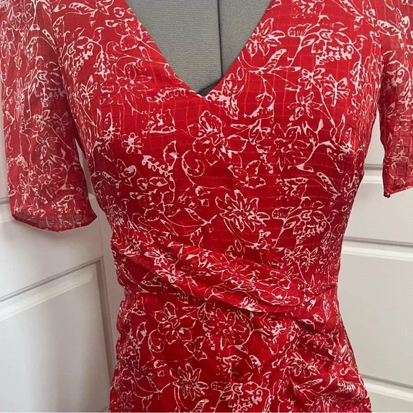 Parker Krislyn Silk Printed Ruched Mini Dress Size 2 - Picture 7 of 9